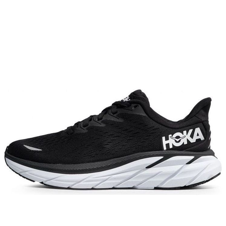 HOKA ONE ONE Clifton 8 Wide 'Noir Blanc' - Femme