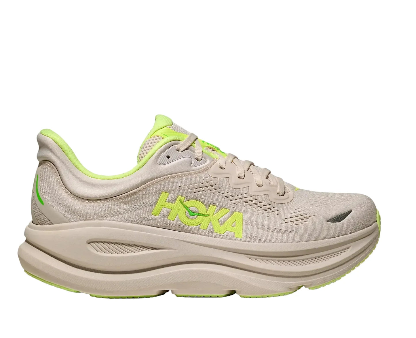HOKA Bondi 9 Homme — Grout Neon Yuzu — vue 1