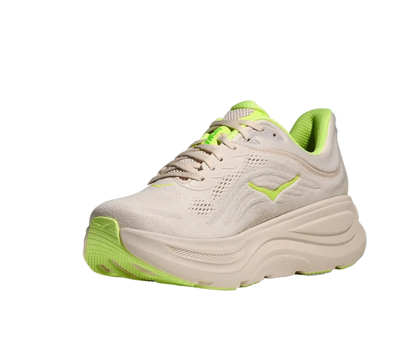 HOKA Bondi 9 Homme — Grout Neon Yuzu — vue 3