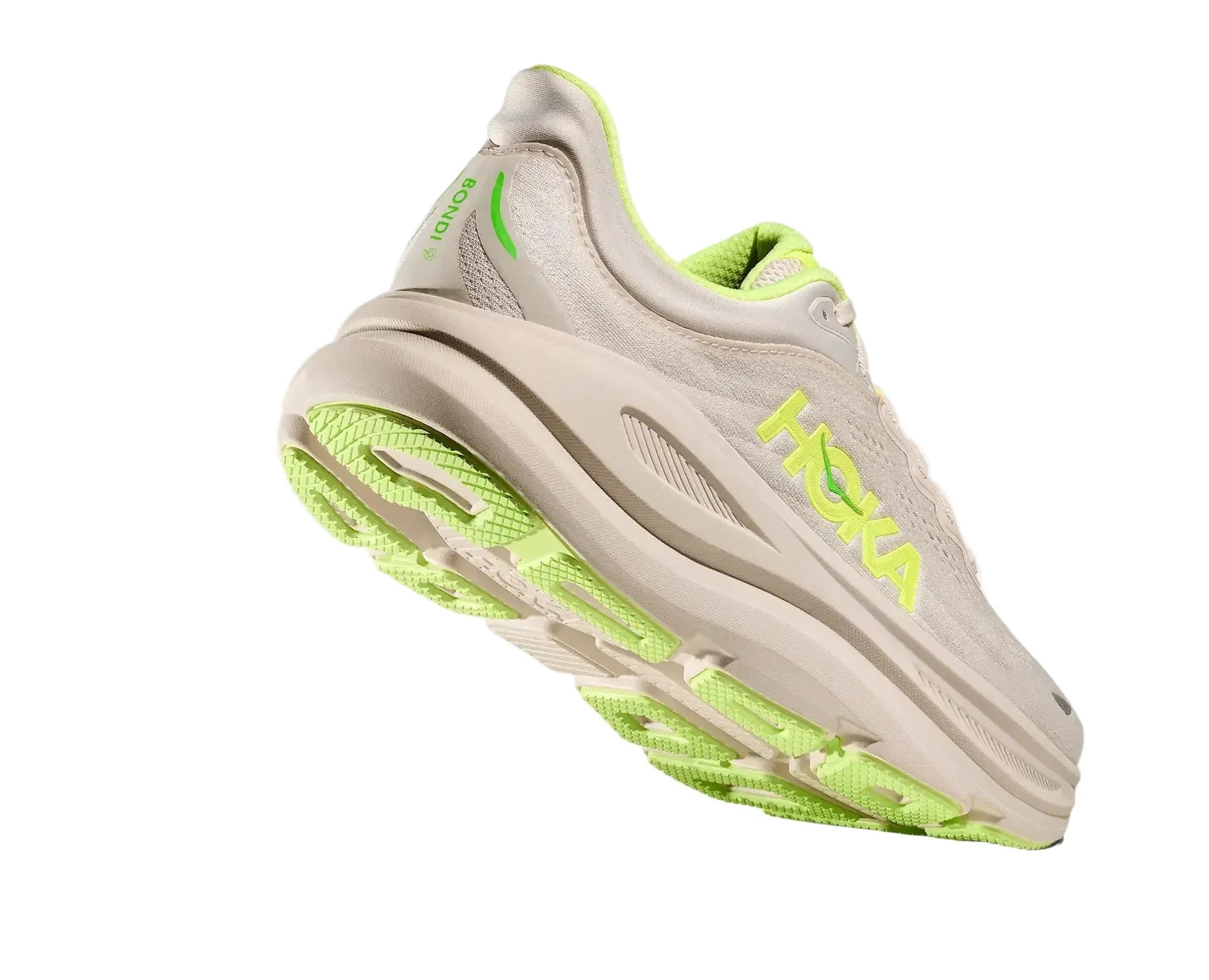 HOKA Bondi 9 Homme — Grout Neon Yuzu — vue 4