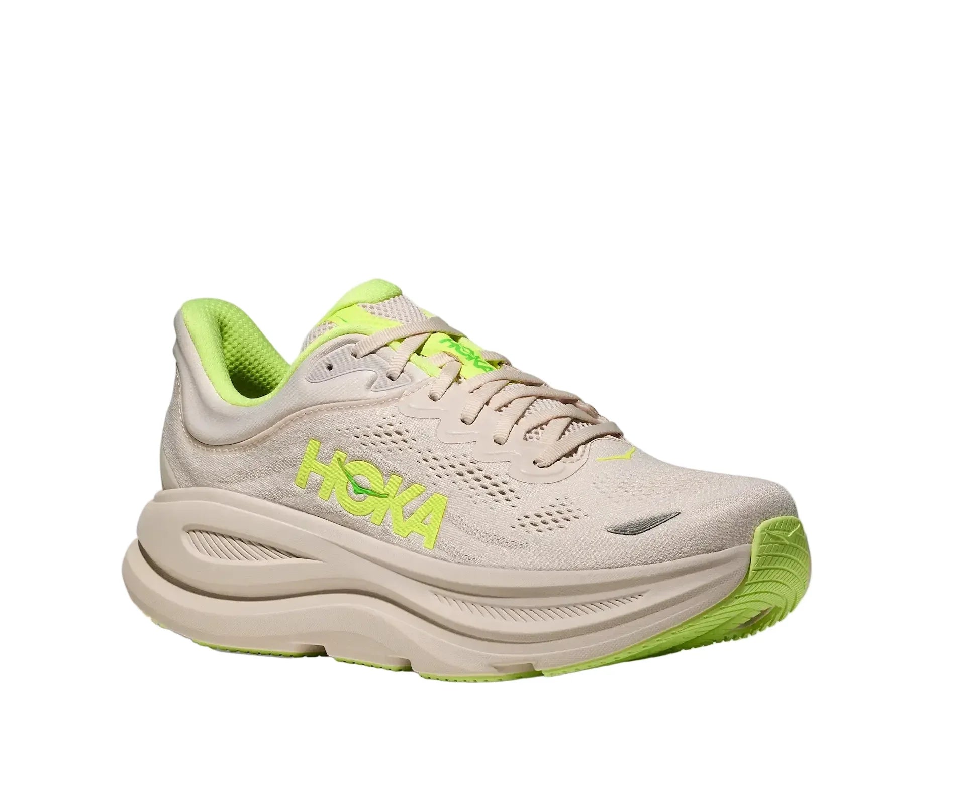 HOKA Bondi 9 Homme — Grout Neon Yuzu — vue 6