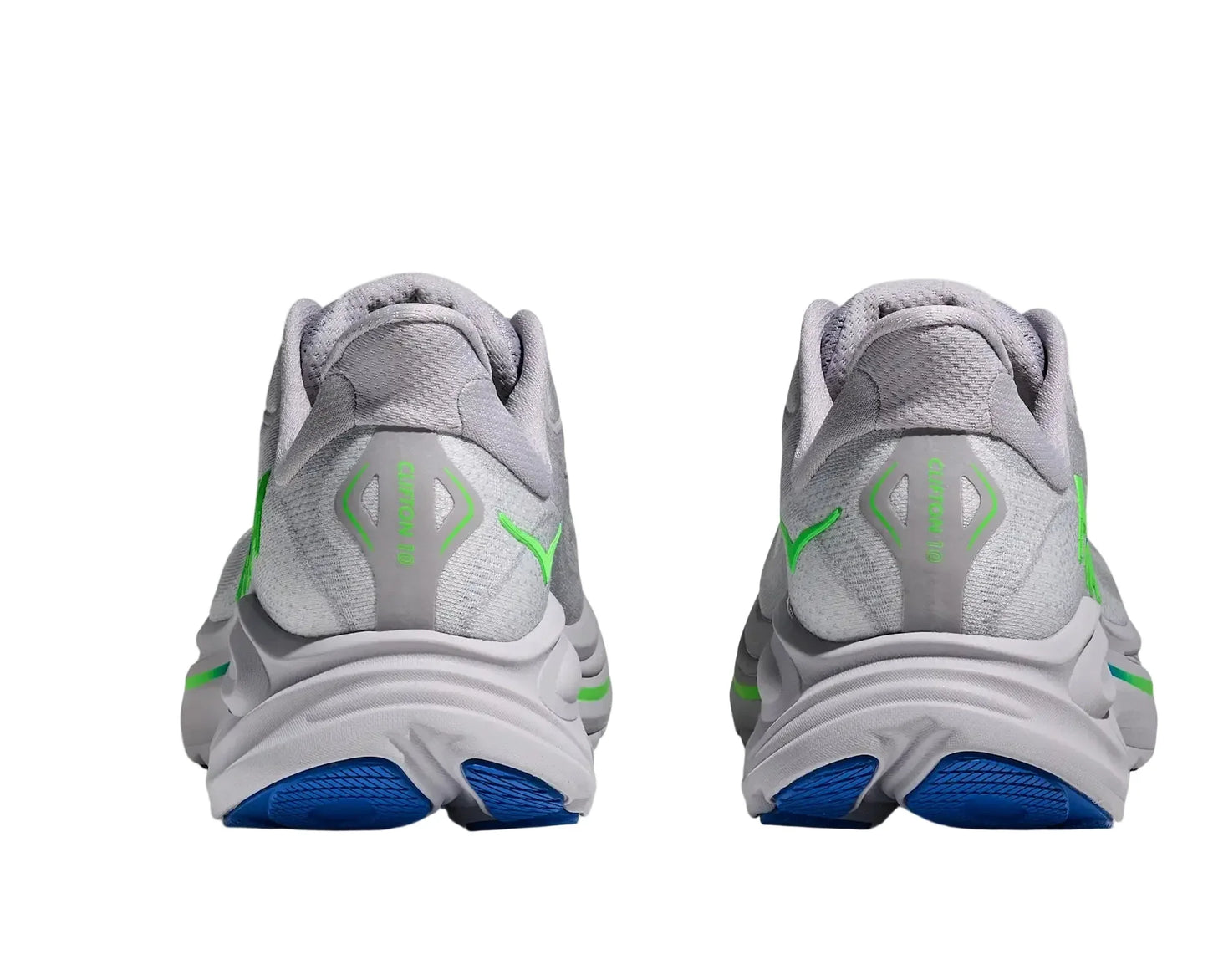 HOKA Clifton 10 Homme — Ash Grey Neon Green — vue 5