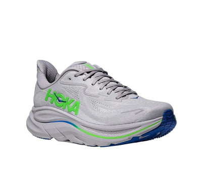 HOKA Clifton 10 Homme — Ash Grey Neon Green — vue 6
