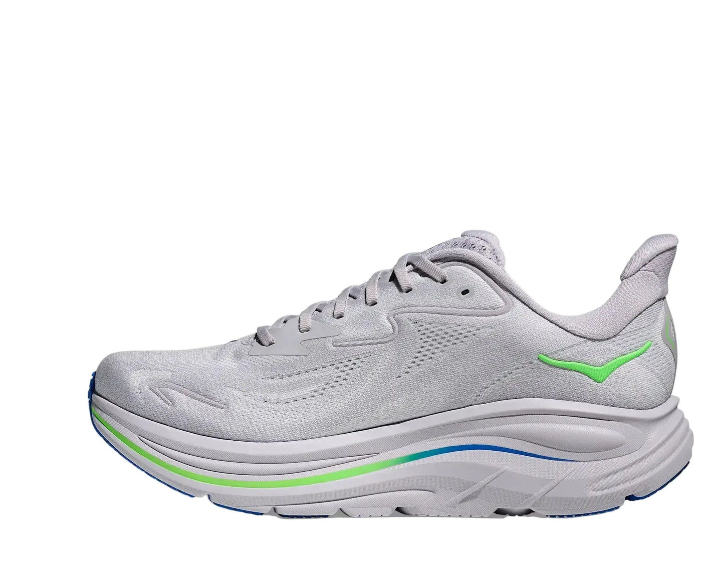 HOKA Clifton 10 Homme — Ash Grey Neon Green — vue 8