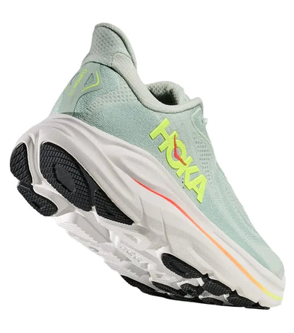 HOKA Clifton 10 Femme — Sea Glass Neon Flame — vue 4