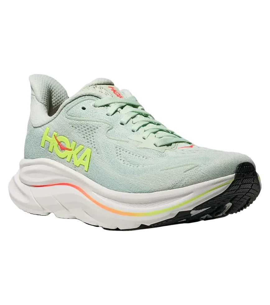 HOKA Clifton 10 Femme — Sea Glass Neon Flame — vue 6