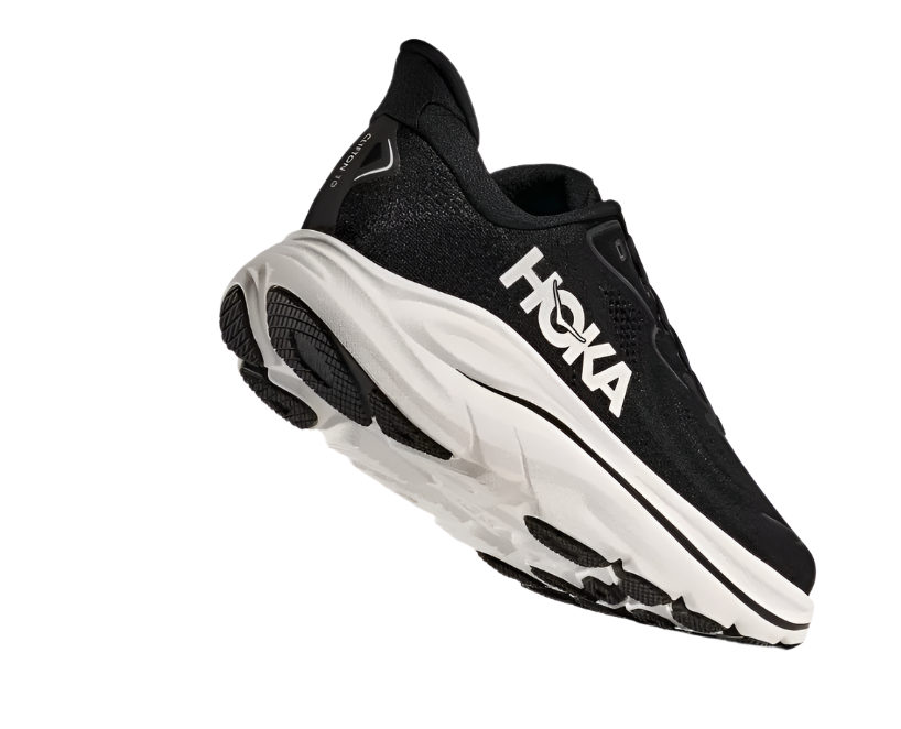 HOKA Clifton 10 Homme — Black White — vue 4