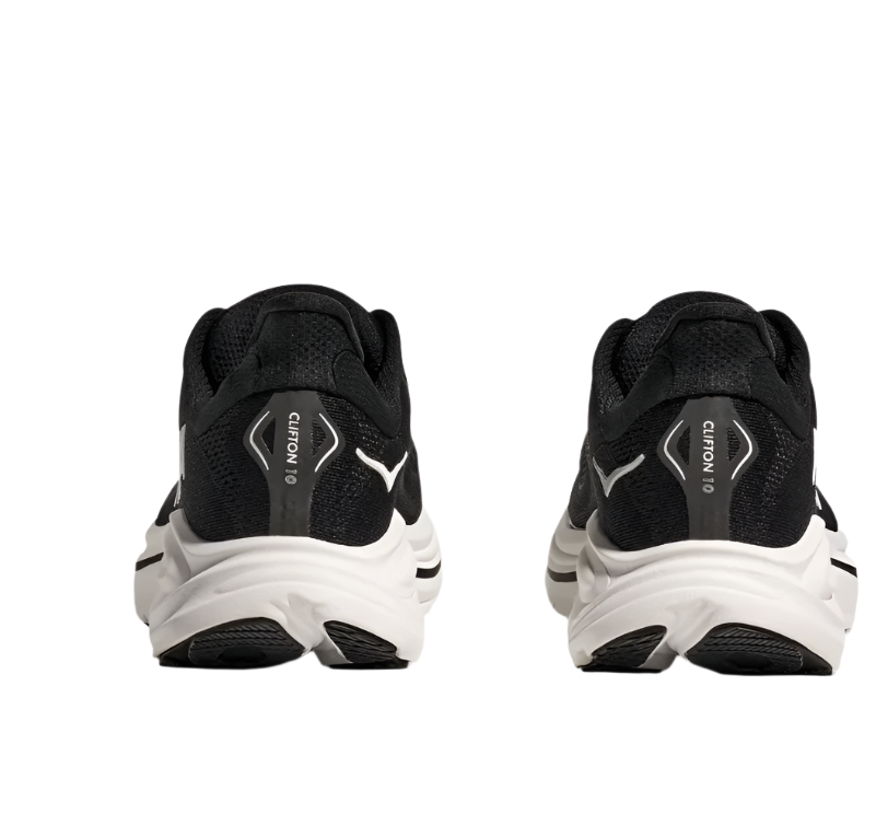 HOKA Clifton 10 Homme — Black White — vue 5