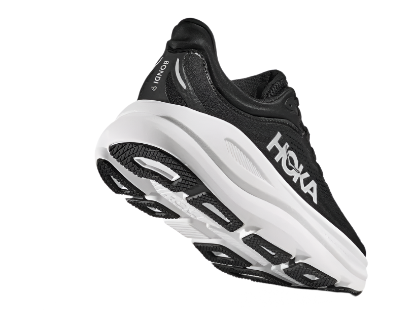 HOKA Bondi 9 Homme — Black White — vue 3