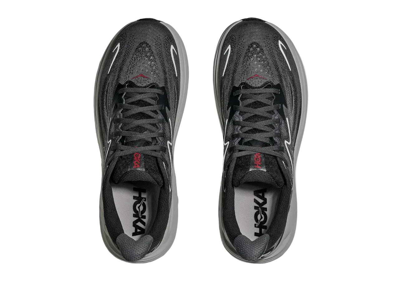 HOKA Clifton 10 Homme — Carbon Black Satellite Grey — vue 2