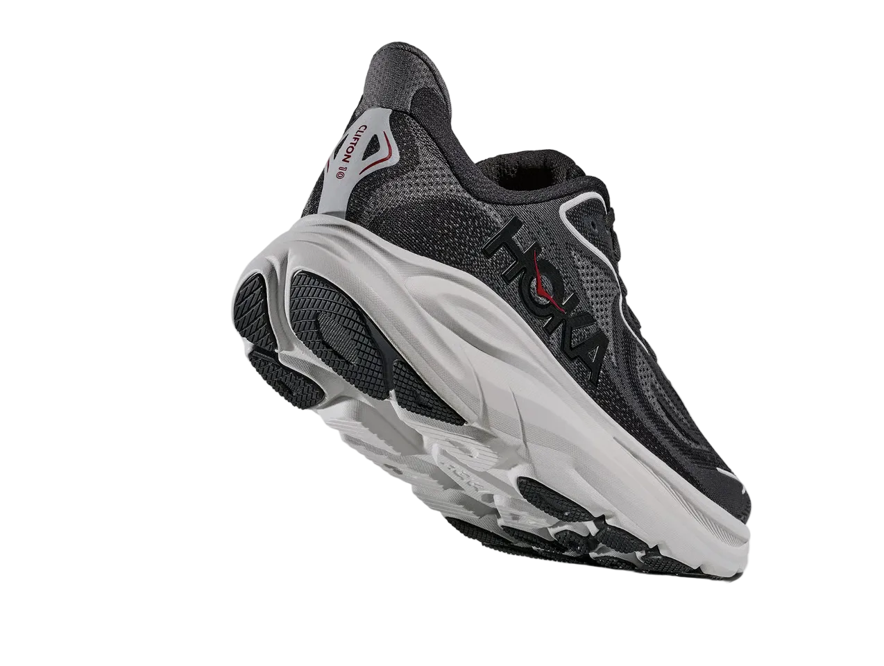 HOKA Clifton 10 Homme — Carbon Black Satellite Grey — vue 4