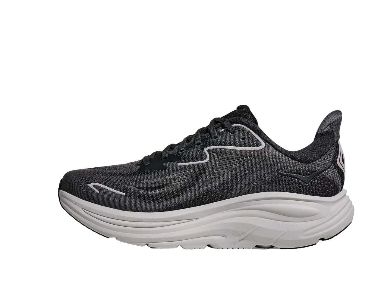 HOKA Clifton 10 Homme — Carbon Black Satellite Grey — vue 8